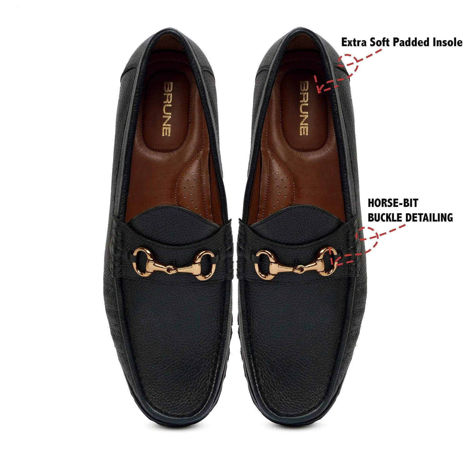 Textured Black Moccasin Loafer with Chunky Sole