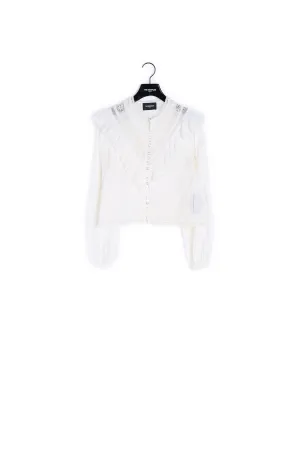Top coton blanc détails brodés