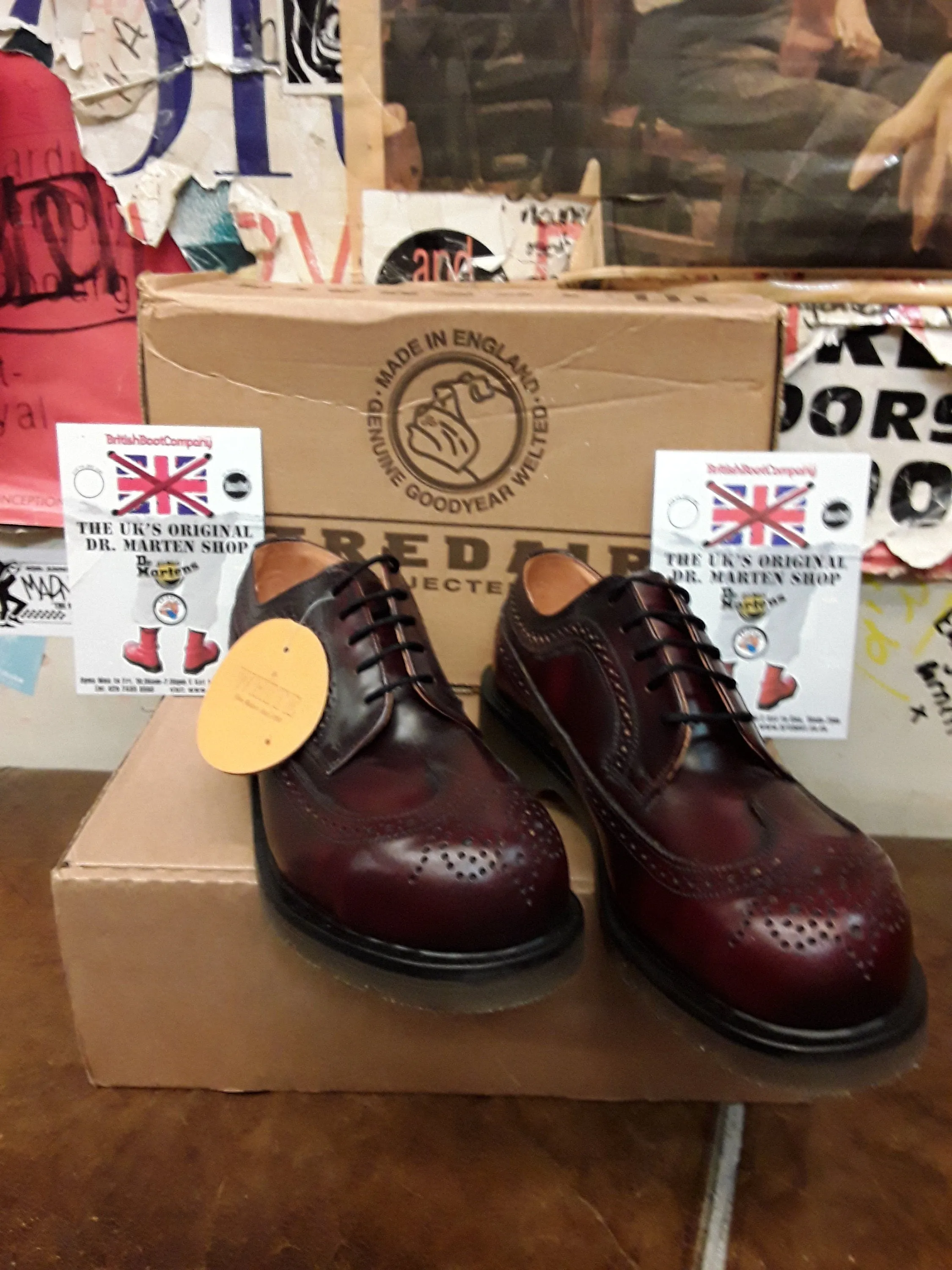 Tredair 1982 Made in England Burgundy BROGUE Various Sizes