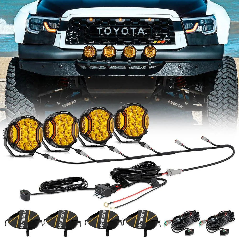 V-ULTRA Series | 5 Inch 172W LED Side Shooter Amber/White Pod Lights with Amber DRL