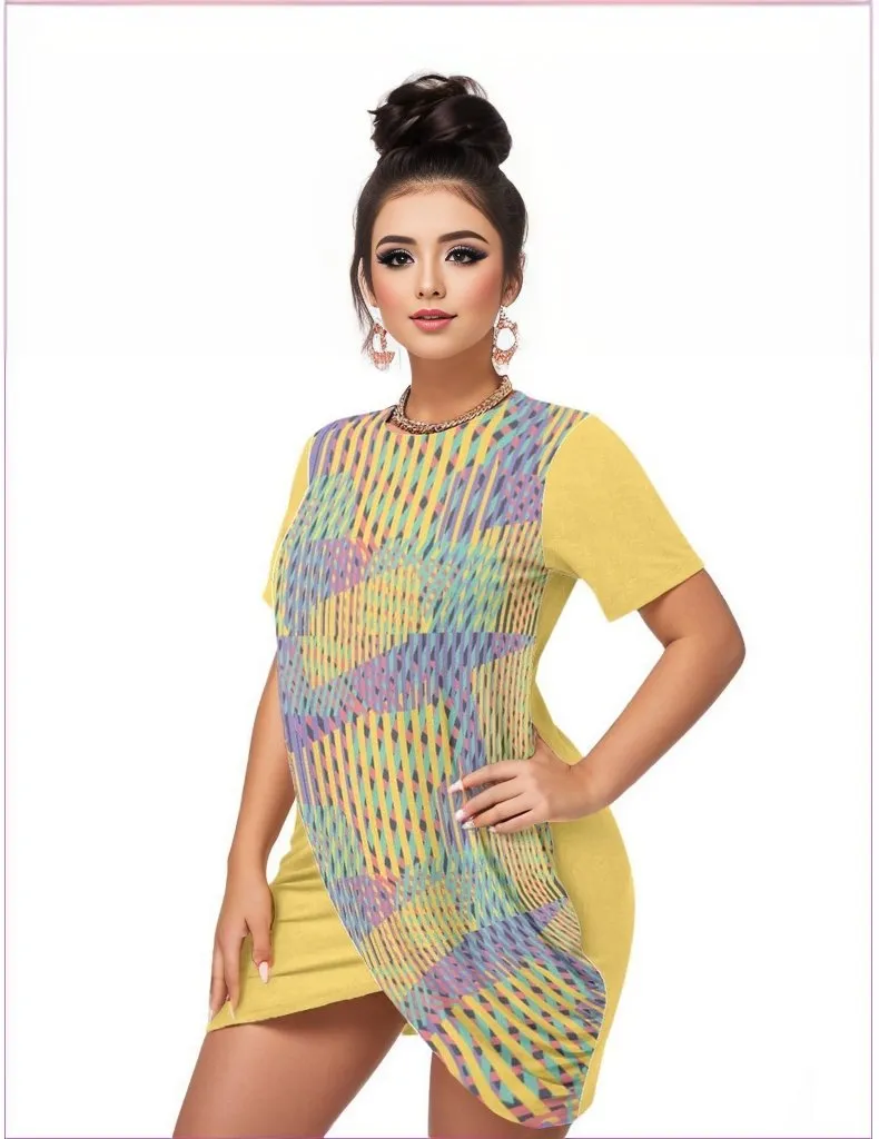 Vivid Weaved Women’s Stacked Hem Dress Voluptuous ( ) Plus Size