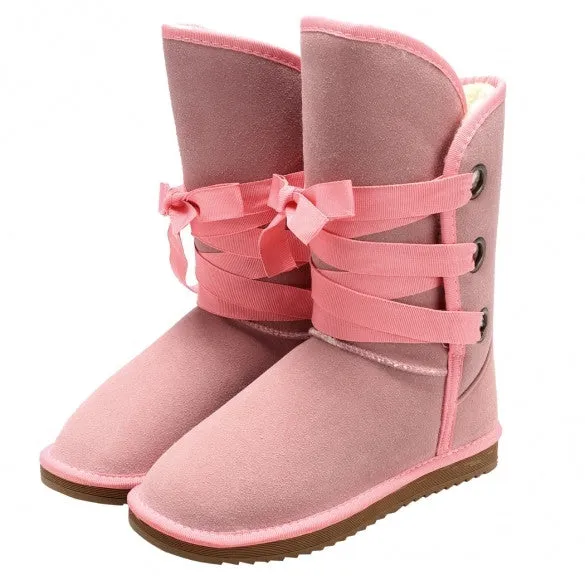 Winter Women Faux Fur Man-Made Ankle Buckle Biker Snow Boots