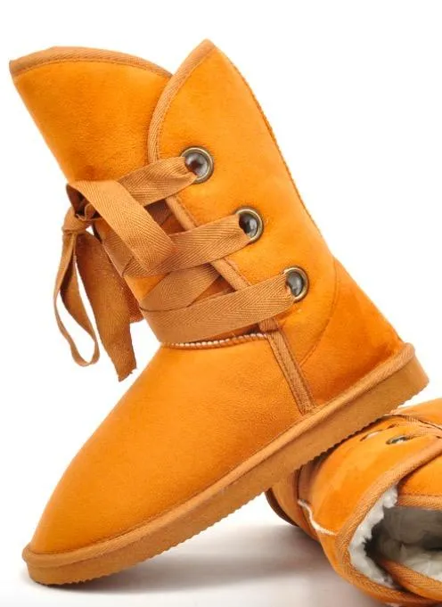Women Ankle Buckle Biker Winter Faux Fur Snow Boots